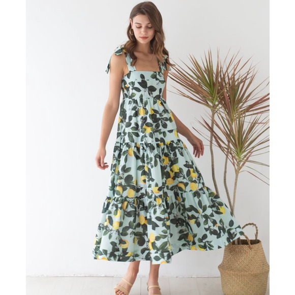 Chicwish Lemon Print Maxi Dress - Picture 1 of 10